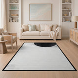 Black White Halftone Crescent Area Rug