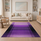Purple Ombre Vertical Stripe Area Rug