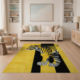 Bold Yellow Tiger Geometric Area Rug