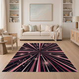 Cosmic Pink Ray Burst Area Rug