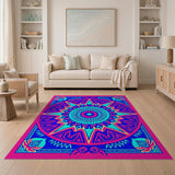 Multi-color and Patterns Vibrant Mandala Multi-Color Geometric Area Rug