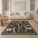 Vibrant Red Mushroom Meadow Area Rug