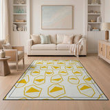 Yellow Geometric Polygon Area Rug