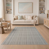 Grey Modern Grey Grid Woven Area Rug