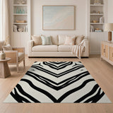 Stripe Bold Zebra Stripe Black White Area Rug