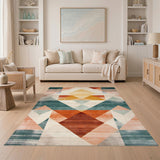 Multi-Color Geometric Diamond Area Rug