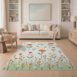 Orange Gerbera Daisy Floral Area Rug