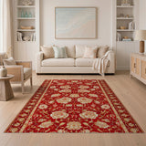 Red Peony Floral Persian Area Rug