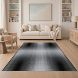 Black White Geometric Dithered Area Rug
