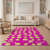 Vibrant Pink Daisy Chain Area Rug
