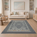Black and White Bold Heritage Tribal Geometric Area Rug