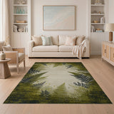 Emerald Fern Distressed Green Area Rug
