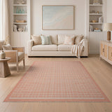 Orange Grid Woven Fringe Area Rug