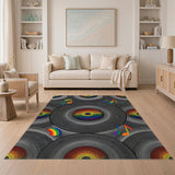Rainbow Vinyl Record Music Area Rug