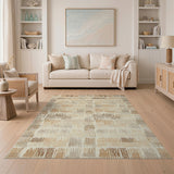 Brown and Tan Brown Tan Abstract Geometric Area Rug