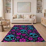 Day of the Dead Sugar Skull Floral Area Rug