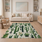 Whimsical Cactus Succulent Pattern Rug