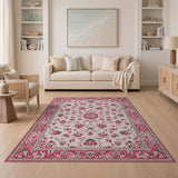 Pink Rose Medallion Persian Area Rug
