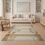 Beige Wheat Stalk Plaid Area Rug