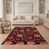 Pumpkin Vine Harvest Pattern Area Rug