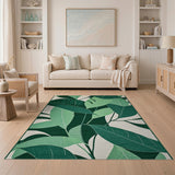 Abstract Area Green Lush Overlapping Green Leaves Area Rug