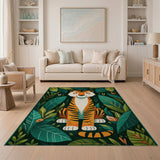 Cute Jungle Tiger Area Rug