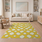 Yellow Yellow Geometric Polygon Area Rug