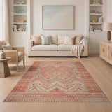 Geometric Orange Southwestern Geometric Area Rug