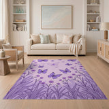 Purple Purple Butterfly Meadow Area Rug