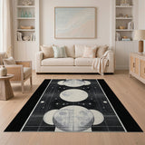 Triple Moon Phases Grid Area Rug