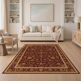 Red Floral Red Traditional Persian Floral Area Rug