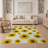 Vibrant Yellow Sunflower Scatter Area Rug