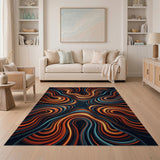 Multi-color and Patterns Neon Swirl Abstract Area Rug