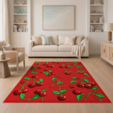 Red Cherry Pattern Area Rug