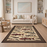 Red Salmon Fish Heritage Tribal Rug
