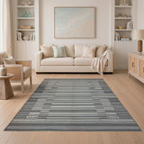 Geometric Modern Black and White Bold Black White Geometric Striped Area Rug