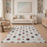 Beige Blush Polka Dot Modern Area Rug