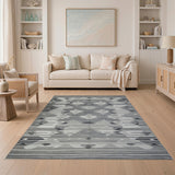 Black White Geometric Southwestern Rug