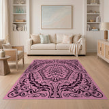 Blush Pink Persian Mandala Area Rug