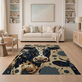 Spotted Holstein Cow Portrait Area Rug