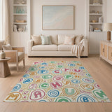 Multi-color and Patterns Playful Multi-Color Alphabet Kids Rug