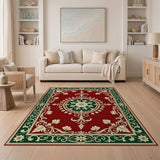 Elegant Red Elegant Red Persian Floral Medallion Rug