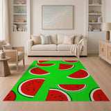 Watermelon Slices Fruit Pattern Multi-color and Patterns Area Rug