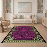 Vibrant Pink Tribal Maze Area Rug