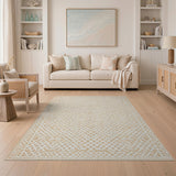 Geometric Modern Trellis Beige Geometric Trellis Area Rug