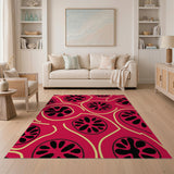 Vibrant Pink Watermelon Slice Pattern Area Rug