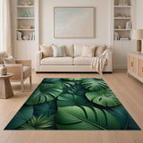 Lush Monstera Leaves Area Rug