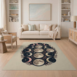 Moon Phases Mandala Boho Area Rug