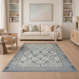 Grey Geometric Southwestern Grey Area Rug