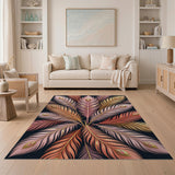 Golden Peacock Feathers Multi-Color Area Rug